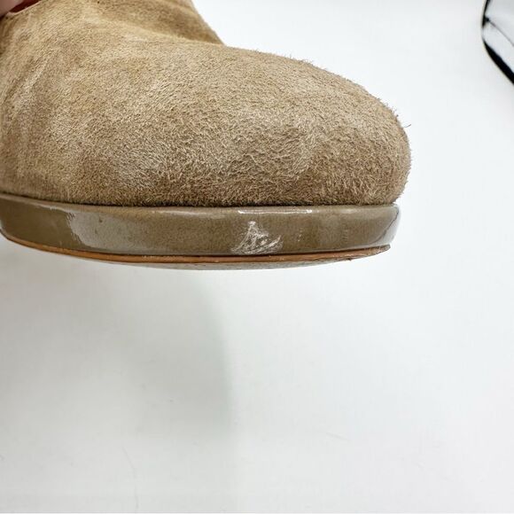 Franco Sarto Nalia Caramel Suede T Strap May-Jane w/Patent Heel and Platform 9 - Picture 8 of 13